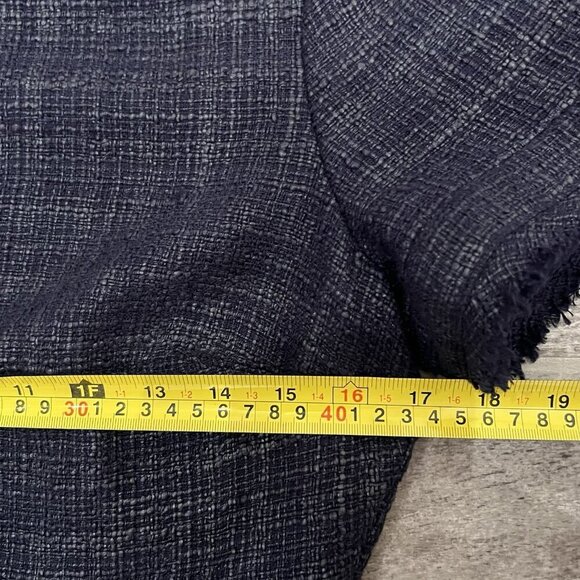 Banana Republic Women’s Short Sleeve Frayed Edge Tweed Dress Size 8 Navy Blue - Picture 7 of 9